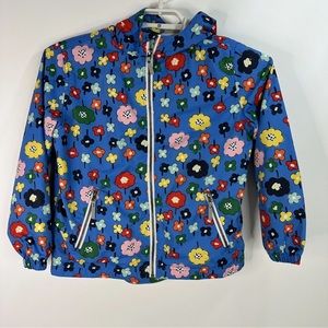 Hanna Andersson Wind at Your Back childAnorak Floral Sz US 12 150cm jacket blue